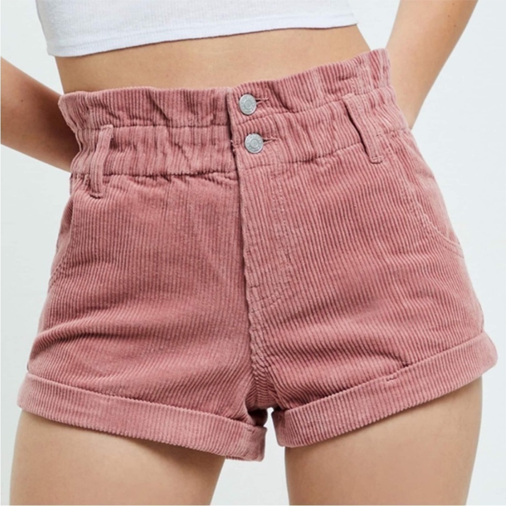 PACSUN Blush Corduroy Paperbag Mom Shorts High Waist Size XS